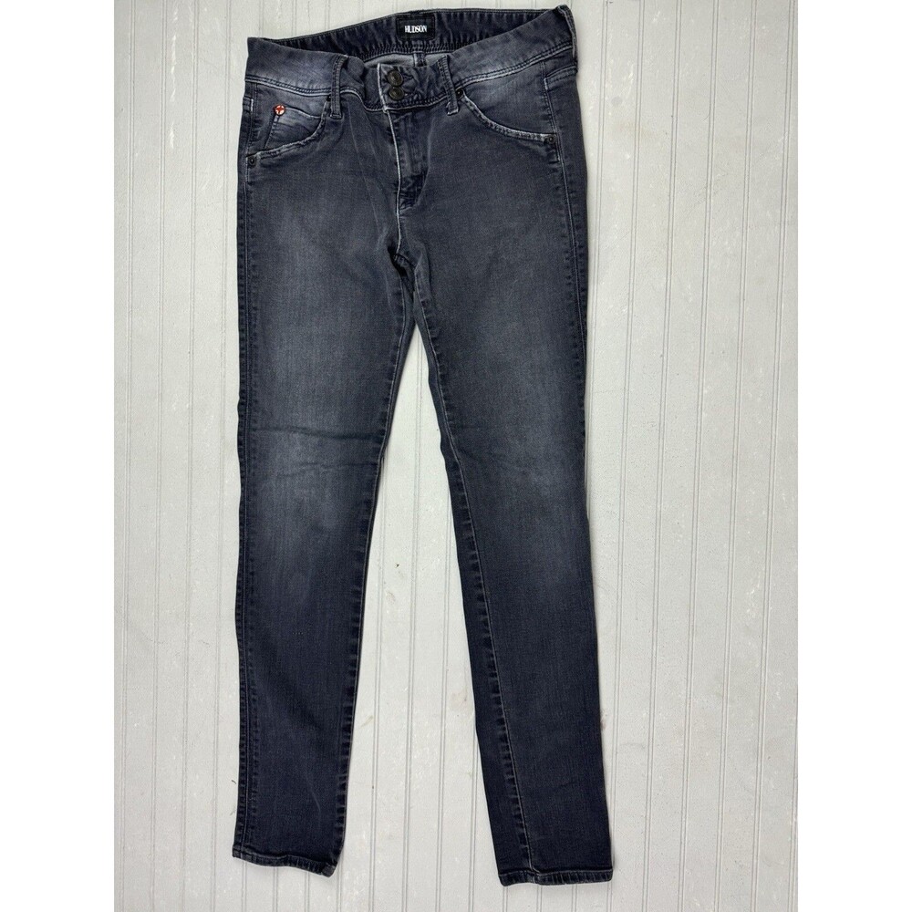 Hudson Size 27 Womens Jeans Collin Mid Rise Skinny Low Rise Black Stretch